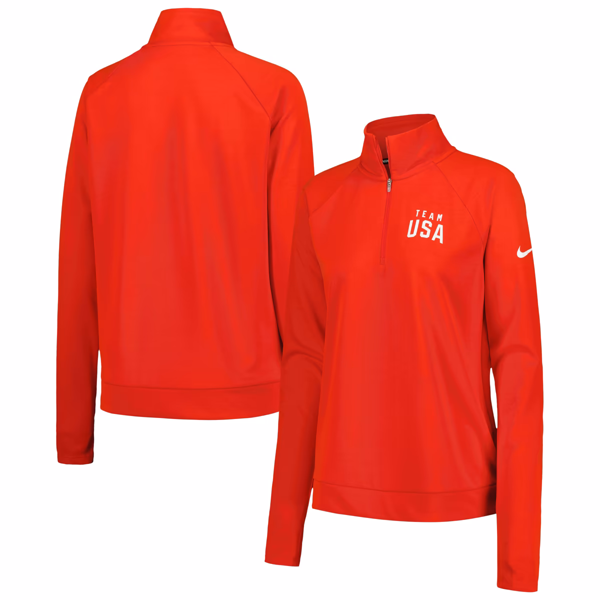 Women's Nike Red Team USA Olympics Raglan Quarter-Zip Top