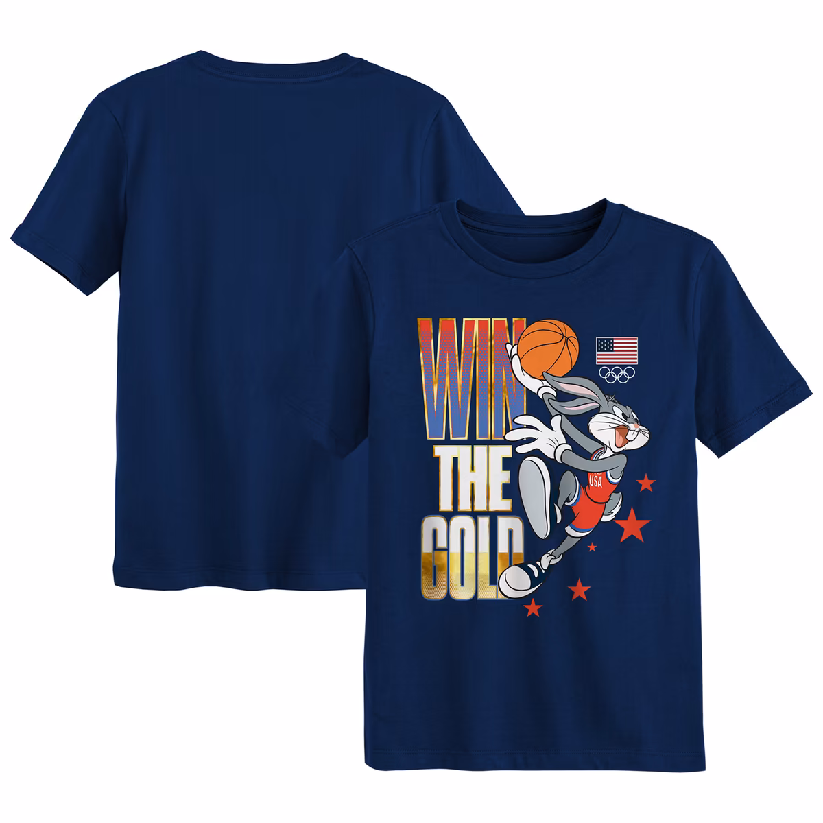 Preschool Bugs Bunny Navy Team USA Looney Tunes Win The Gold T-Shirt