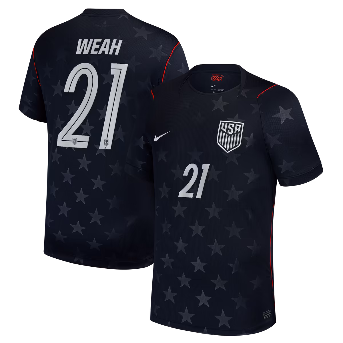 Men's Nike Timothy Weah Blue USMNT 2026 Away Stadium Replica Jersey 6 Men's Nike Timothy Weah Blue USMNT 2026 Away Stadium Replica Jersey