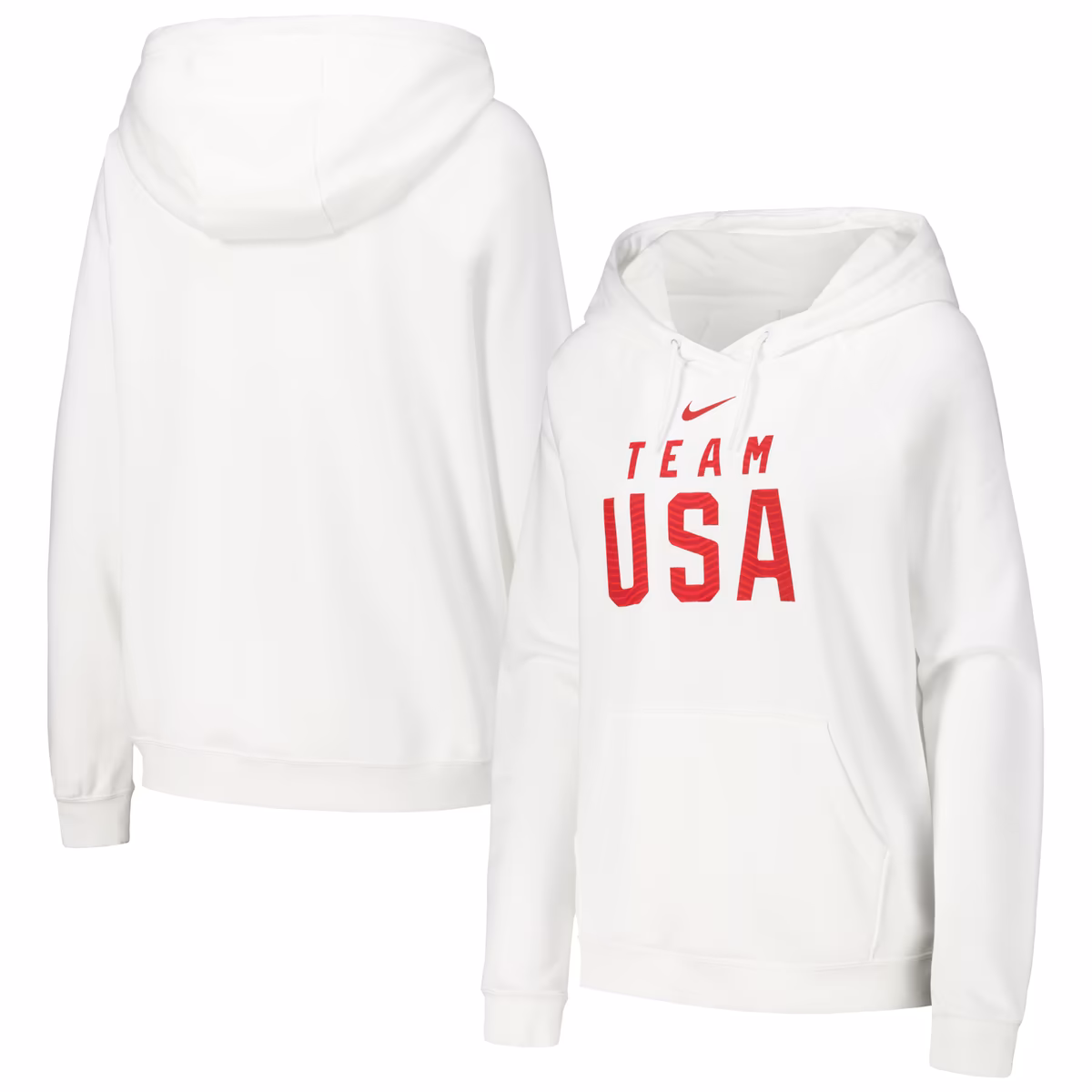 Women's Nike White Team USA Velocity Raglan Pullover Hoodie