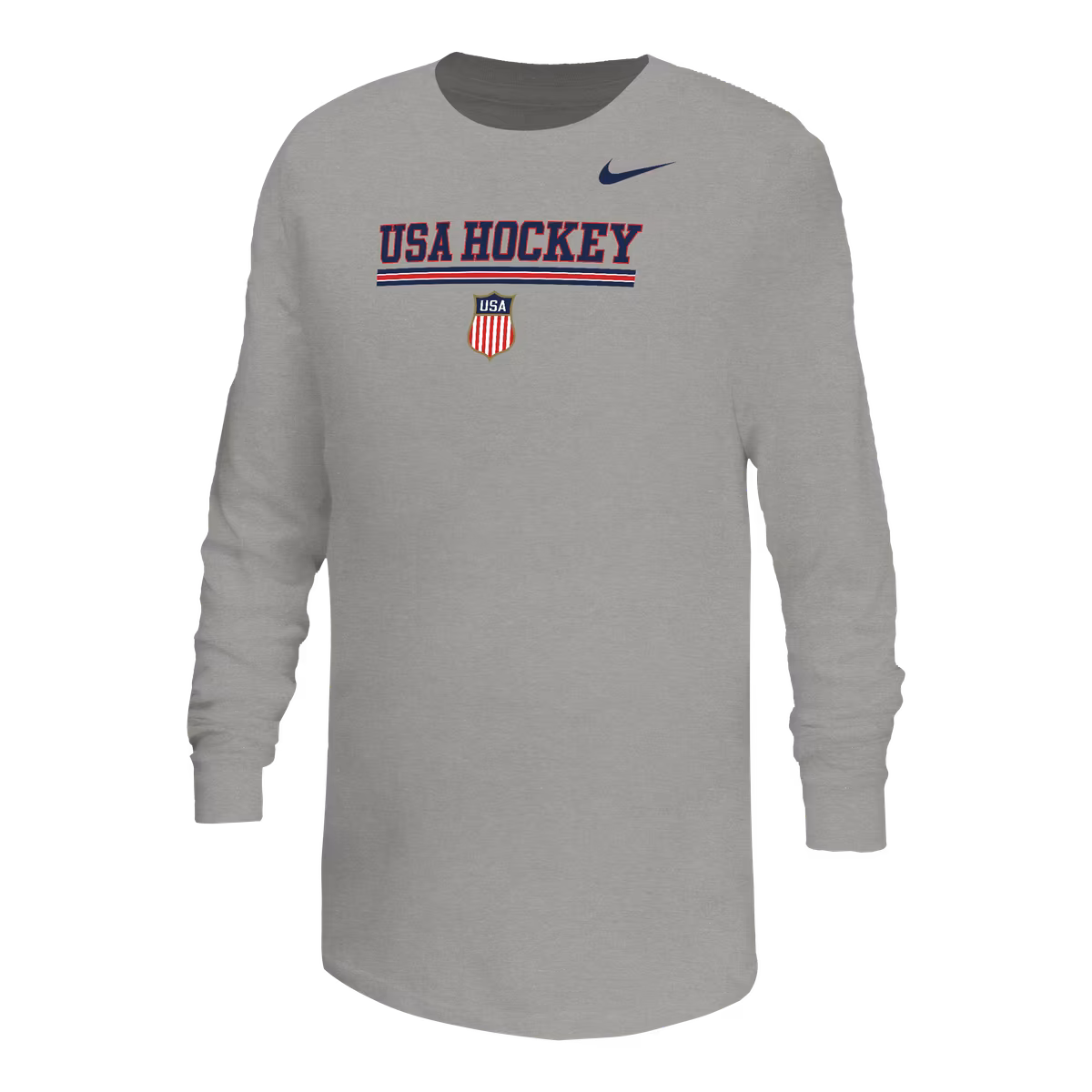 Youth Nike  Gray US Hockey 2026 Winter Olympics Dri-FIT Legend Long Sleeve T-Shirt