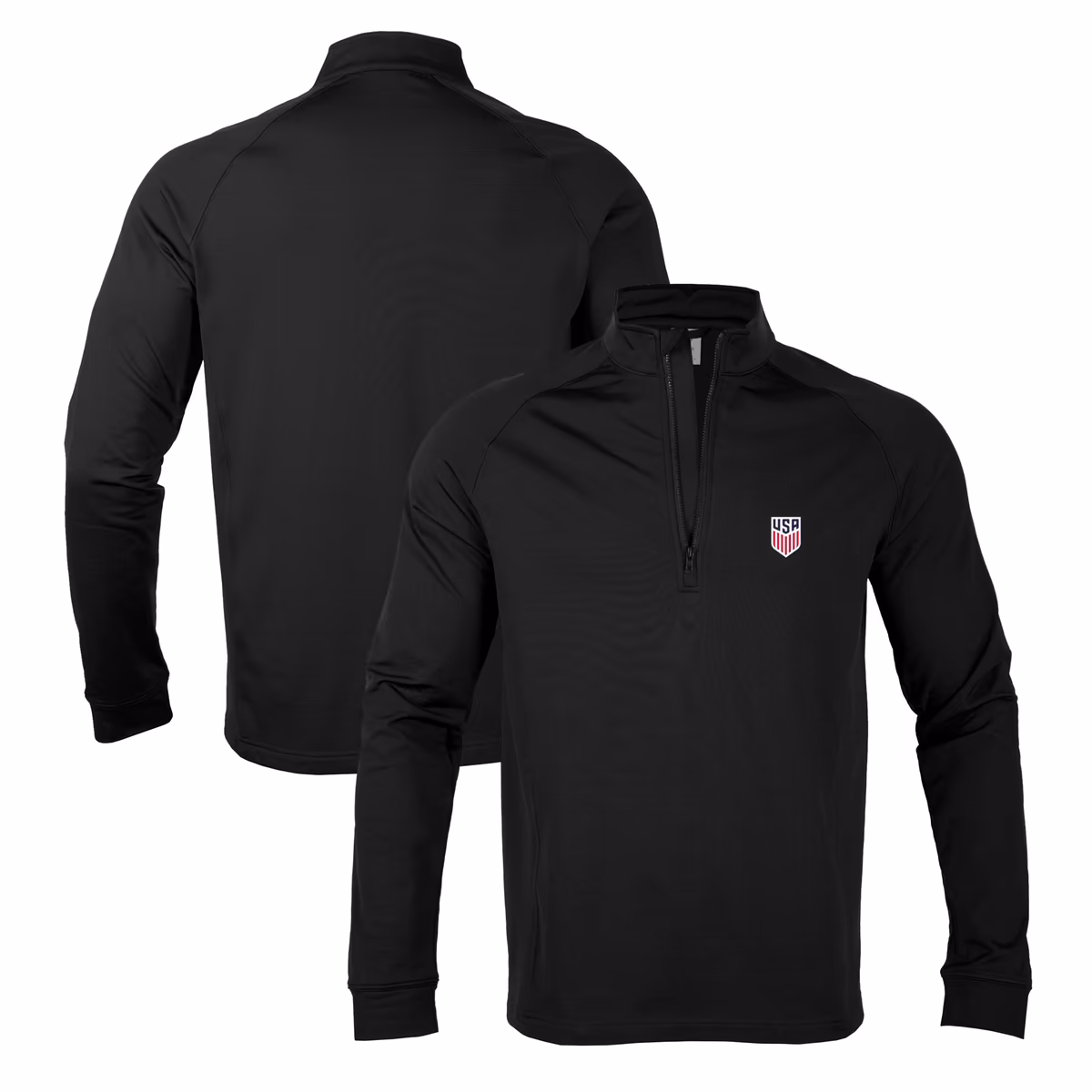 Men's Levelwear Black USMNT Calibre Quarter-Zip Pullover Top 3 Men's Levelwear Black USMNT Calibre Quarter-Zip Pullover Top