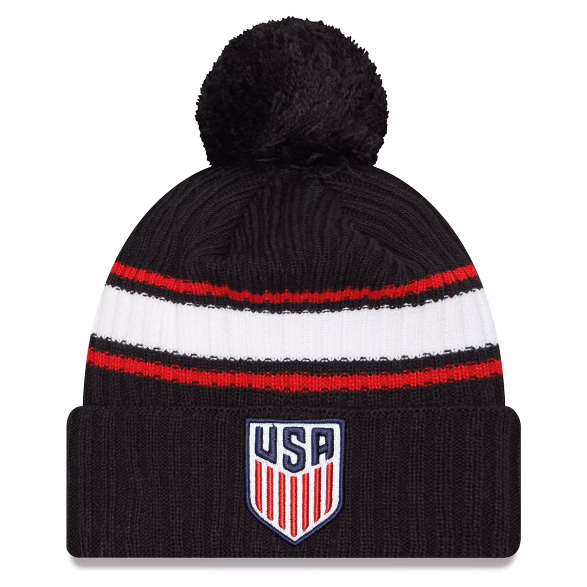 Youth New Era Navy USMNT Fold Cuffed Knit Hat with Pom 11 Youth New Era Navy USMNT Fold Cuffed Knit Hat with Pom