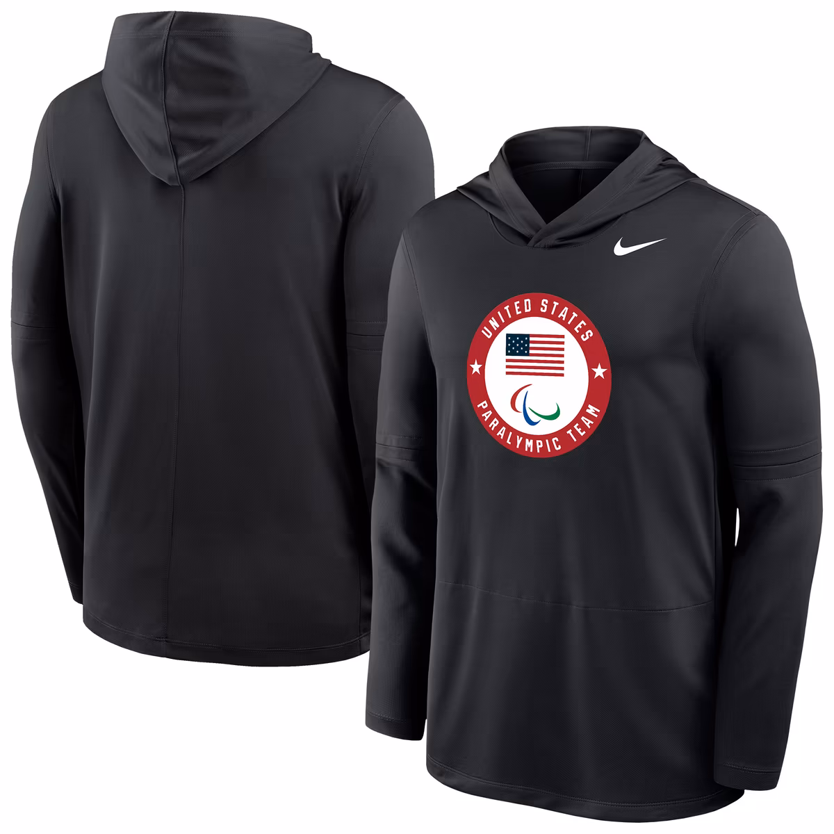 Men's Nike Black U.S. Paralympics Lightweight Dri-FIT Long Sleeve Hoodie T-Shirt 7 Men's Nike Black U.S. Paralympics Lightweight Dri-FIT Long Sleeve Hoodie T-Shirt