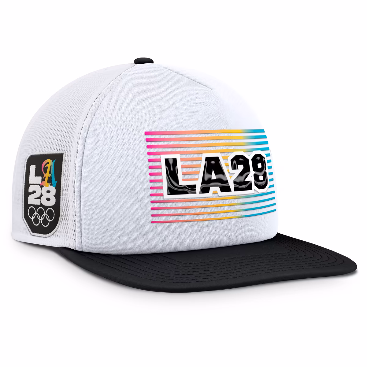 Men's Fanatics White/Black LA28 Summer Olympics On Deck A-Frame Trucker Adjustable Hat 1 Men's Fanatics White/Black LA28 Summer Olympics On Deck A-Frame Trucker Adjustable Hat