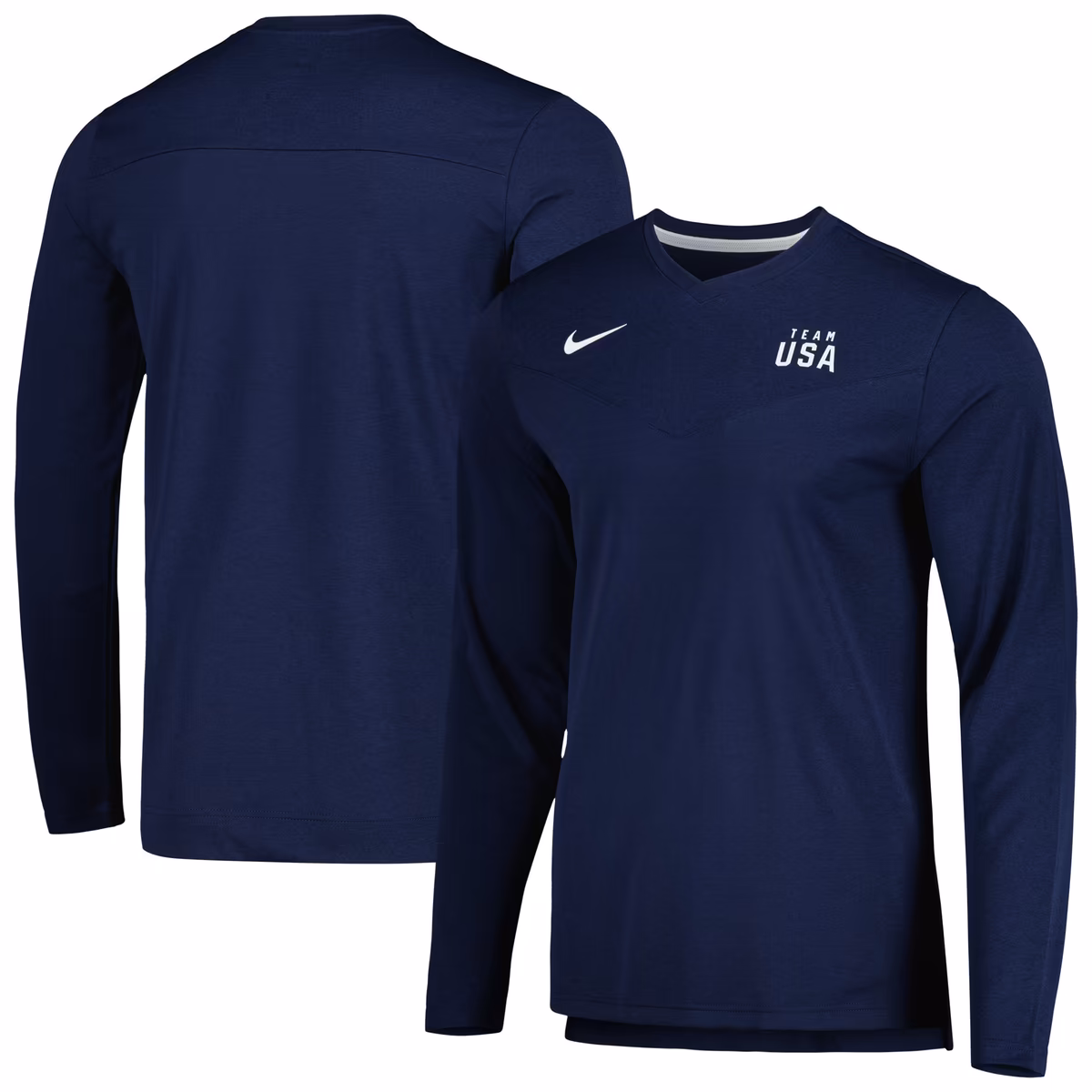 Men's Nike Navy Team USA Coaches Performance Long Sleeve V-Neck T-Shirt 6 Men's Nike Navy Team USA Coaches Performance Long Sleeve V-Neck T-Shirt