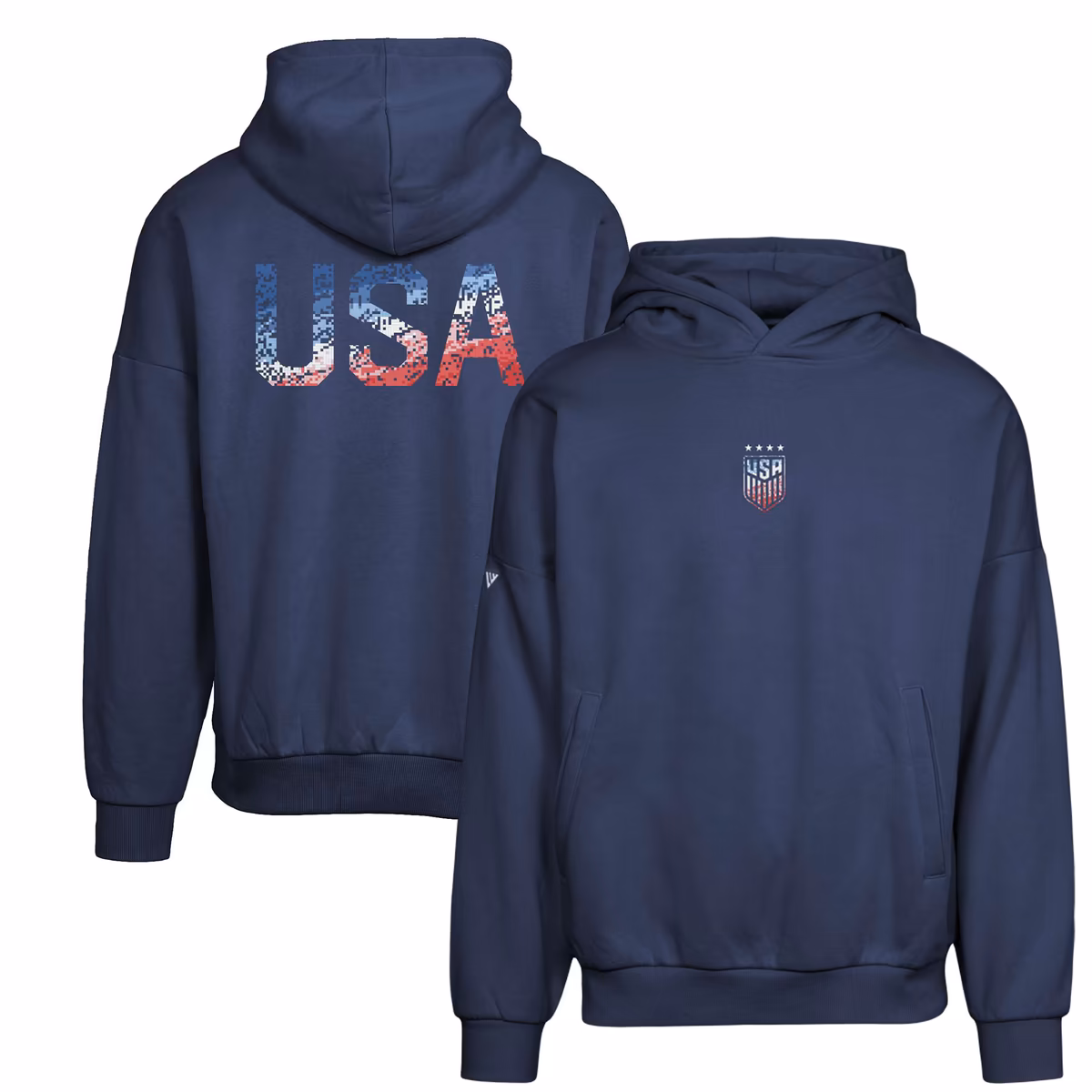 Men's Levelwear Navy USWNT Contact Pullover Hoodie