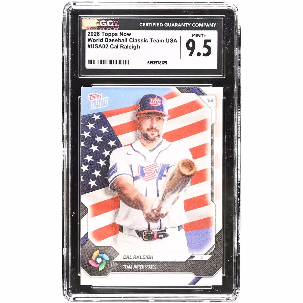 Cal Raleigh USA Baseball 2026 Topps Now #USA02 CGC Authenticated 9.5 Card