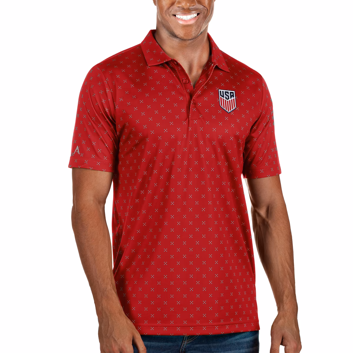 Men's Antigua Red USMNT Spark Polo