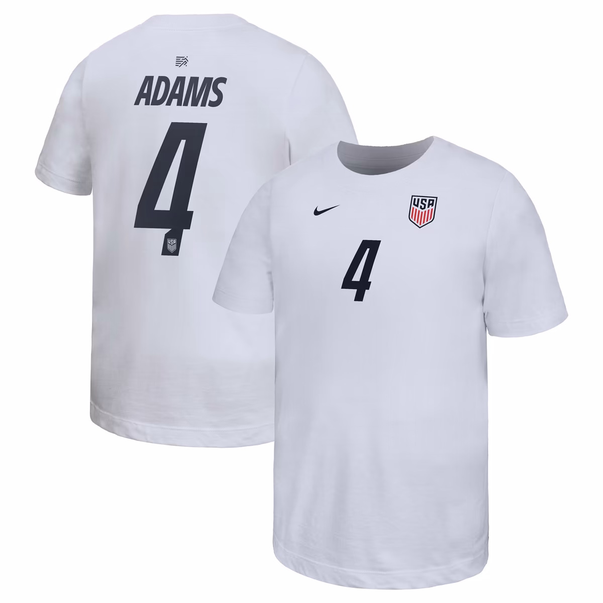 Youth Nike Tyler Adams White USMNT Home Name & Number T-Shirt