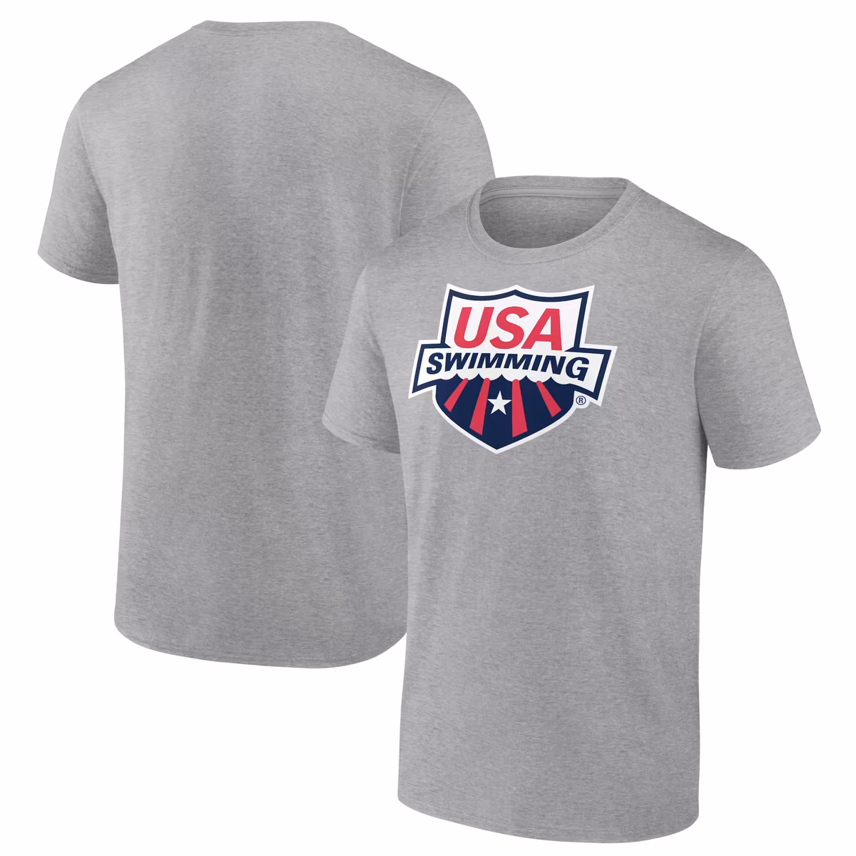 Men's Fanatics Heather Gray USA Swimming Primary Logo T-Shirt