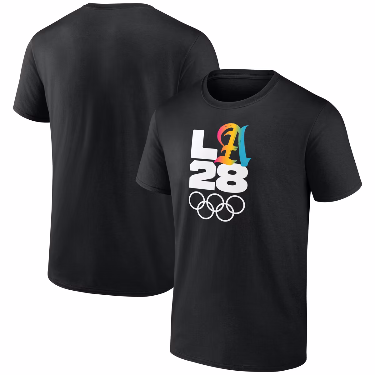 Men's Black LA 2028 Summer Olympics Gradient T-Shirt 2 Men's Black LA 2028 Summer Olympics Gradient T-Shirt