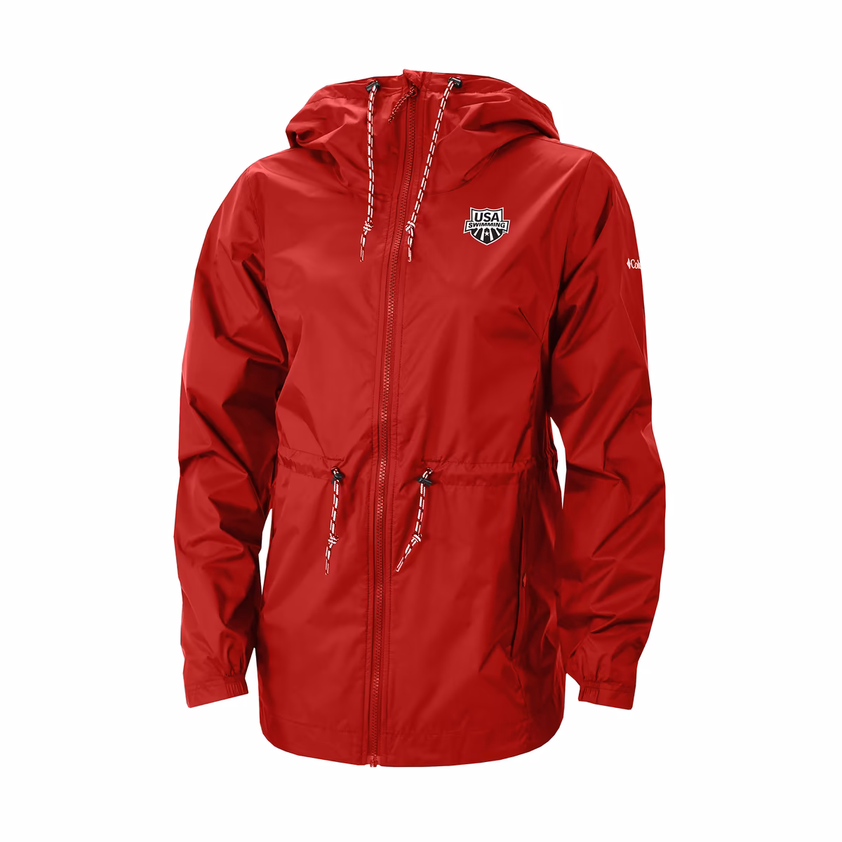 Women's Columbia Red USA Swimming Lily Park Full-Zip Rain Jacket