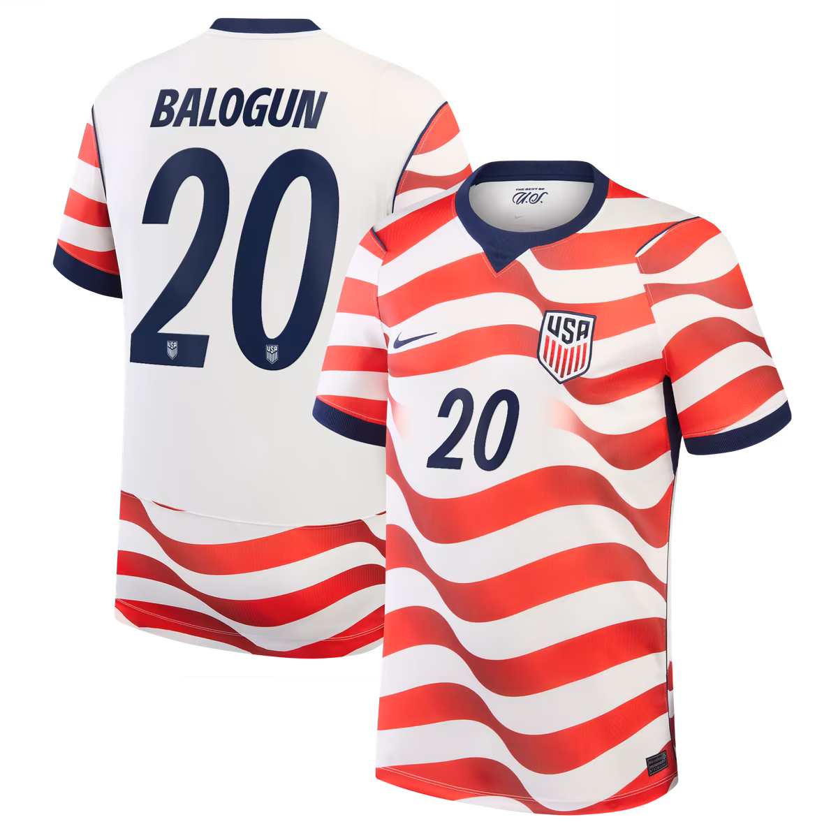 Men's Nike Folarin Balogun White USMNT 2026 Home Stadium Replica Jersey