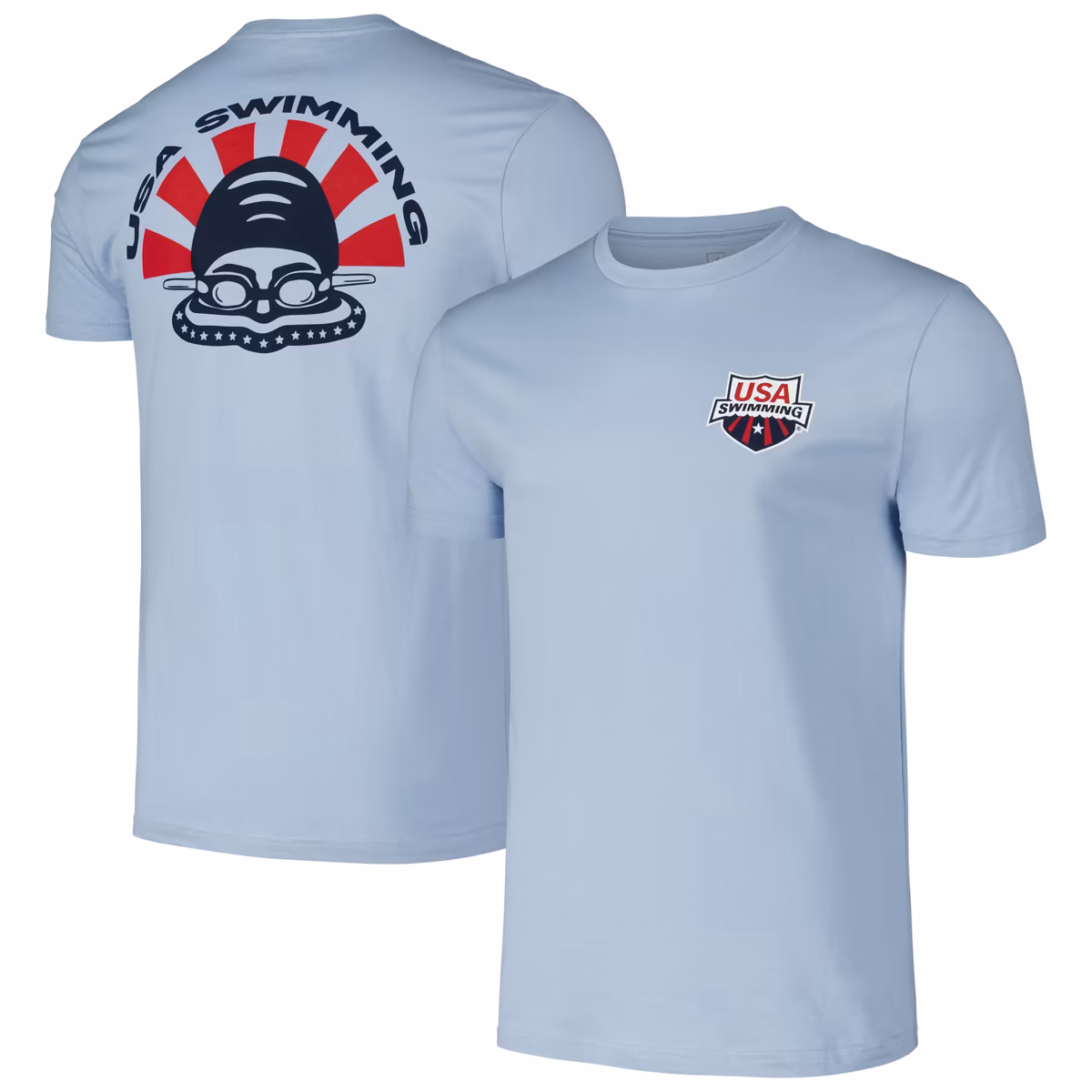 Unisex Flomotion Powder Blue USA Swimming Swimmer T-Shirt