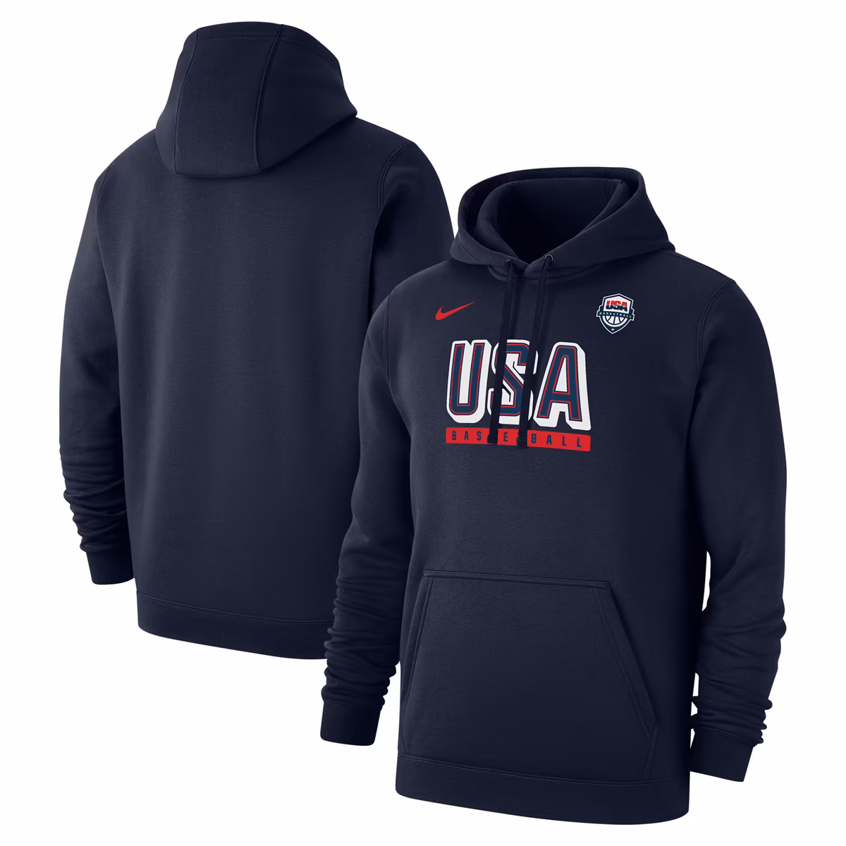Men's Nike Navy USA Basketball Club Fleece Pullover Hoodie