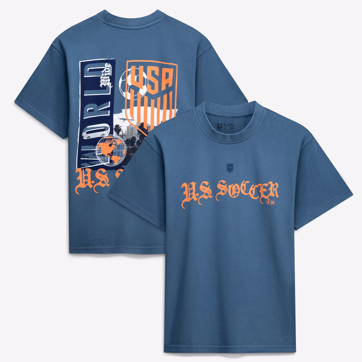 Unisex Uscape Apparel Blue Host City U.S. Soccer x Los Angeles 2026 Graffiti Vintage T-Shirt 1 Unisex Uscape Apparel Blue Host City U.S. Soccer x Los Angeles 2026 Graffiti Vintage T-Shirt
