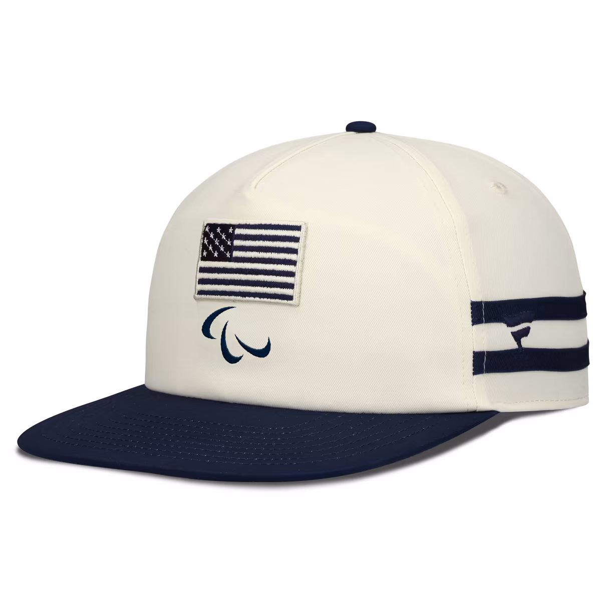 Men's Fanatics Cream/Navy U.S. Paralympics Golfer Snapback Hat