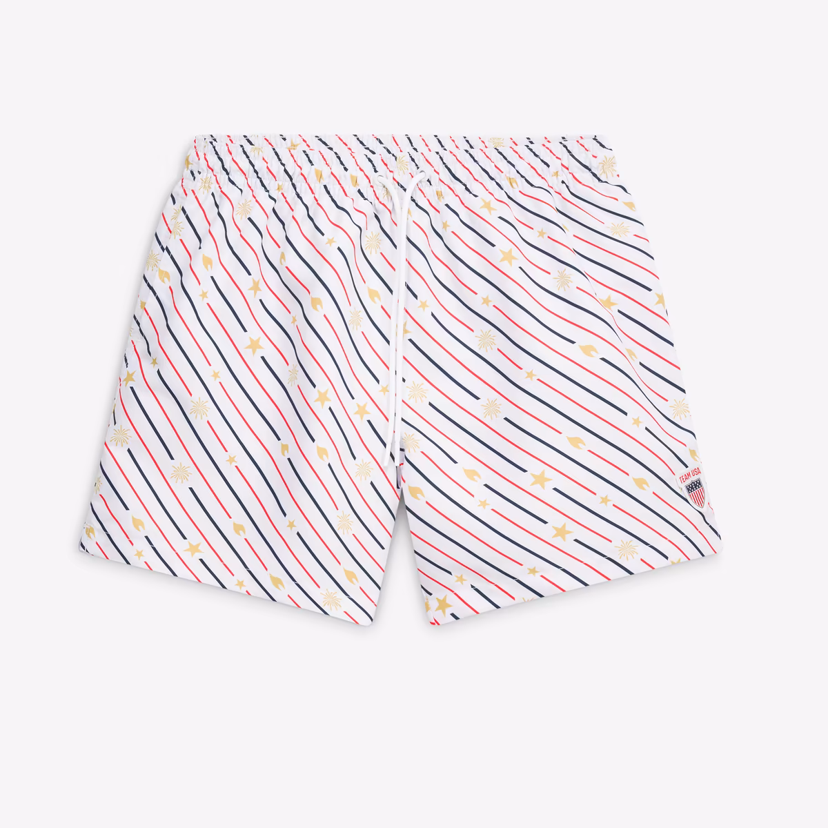 Men's Chubbies White Team USA The Life, Liberty & Candles Rigid Swim Trunk 4 Men's Chubbies White Team USA The Life, Liberty & Candles Rigid Swim Trunk