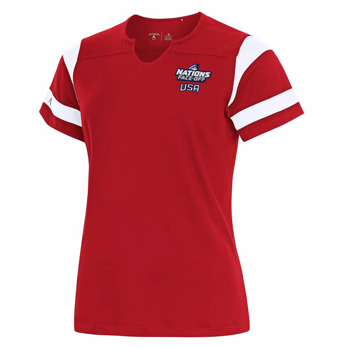 Women's Antigua Red USA Hockey 2025 4 Nations Face Off Encounter Notch Neck T-Shirt 9 Women's Antigua Red USA Hockey 2025 4 Nations Face Off Encounter Notch Neck T-Shirt
