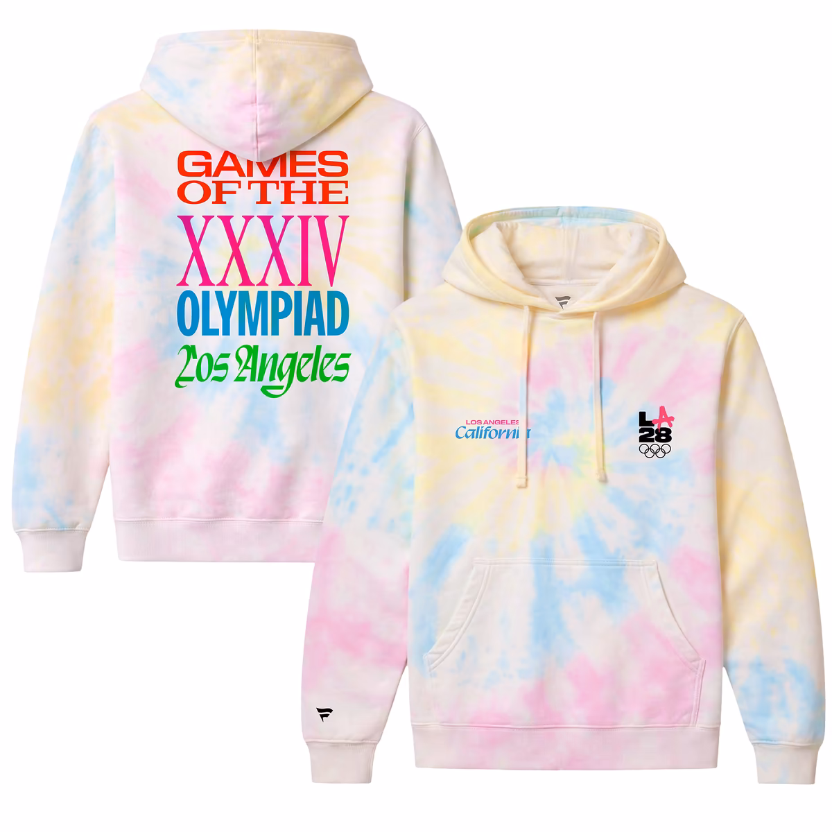 Men's Fanatics White LA28 Superbloom Collection Tie-Dye Hoodie