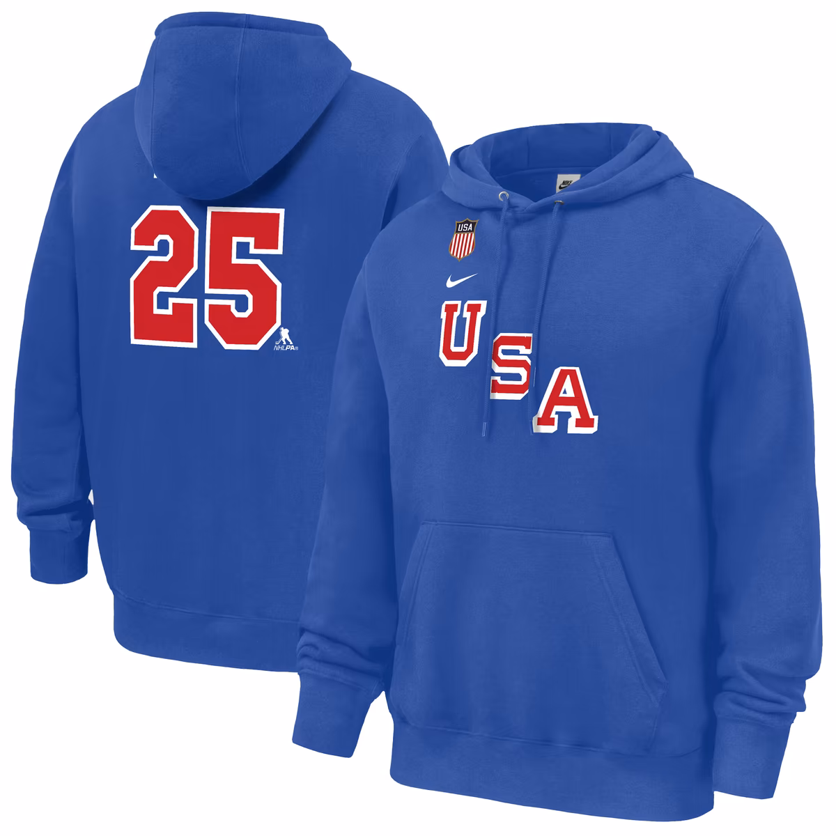 Men's Nike Charlie McAvoy Royal US Hockey 2026 Name & Number Hoodie 1 Men's Nike Charlie McAvoy Royal US Hockey 2026 Name & Number Hoodie