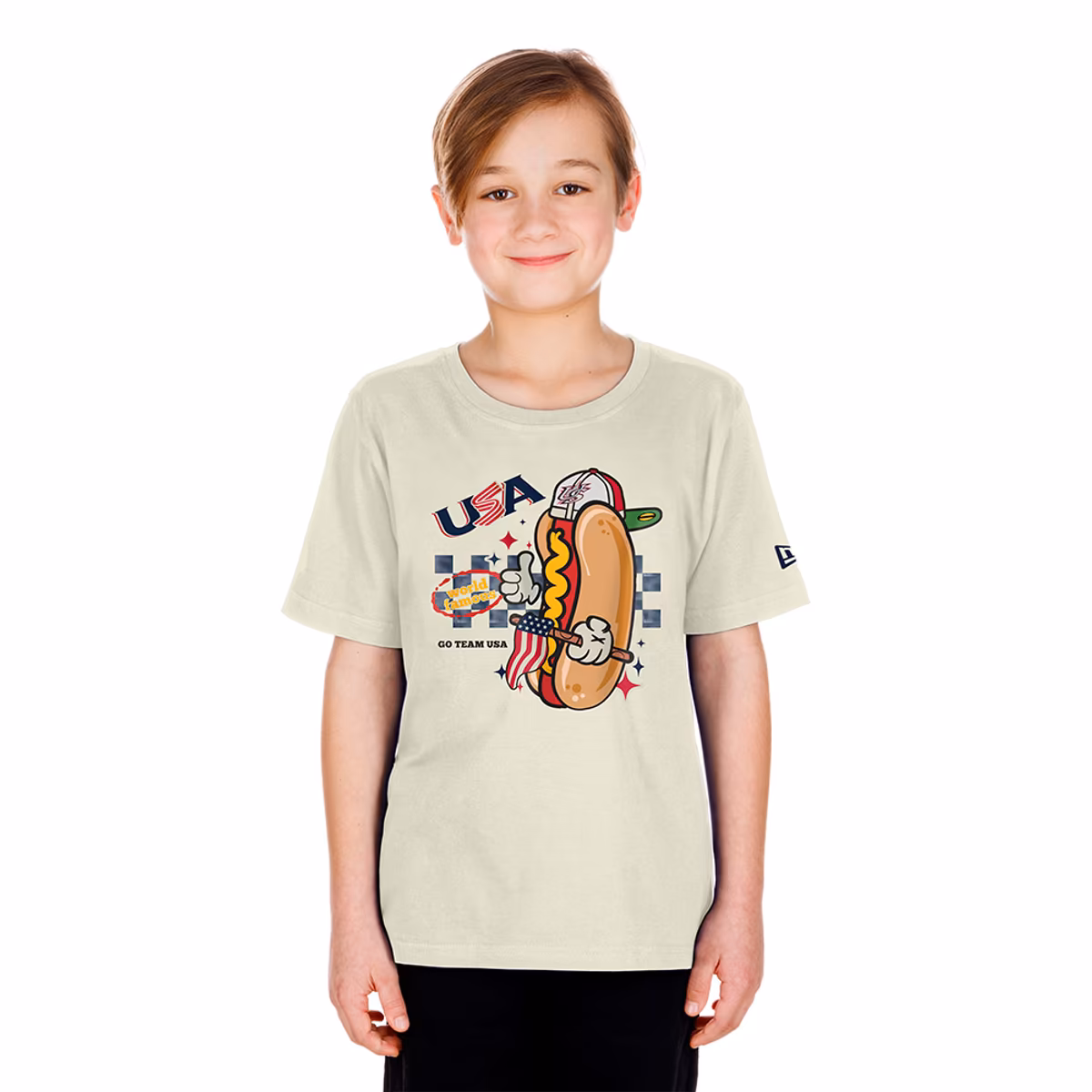 Youth New Era Cream USA Baseball World Baseball Classic Food T-Shirt 8 Youth New Era Cream USA Baseball World Baseball Classic Food T-Shirt