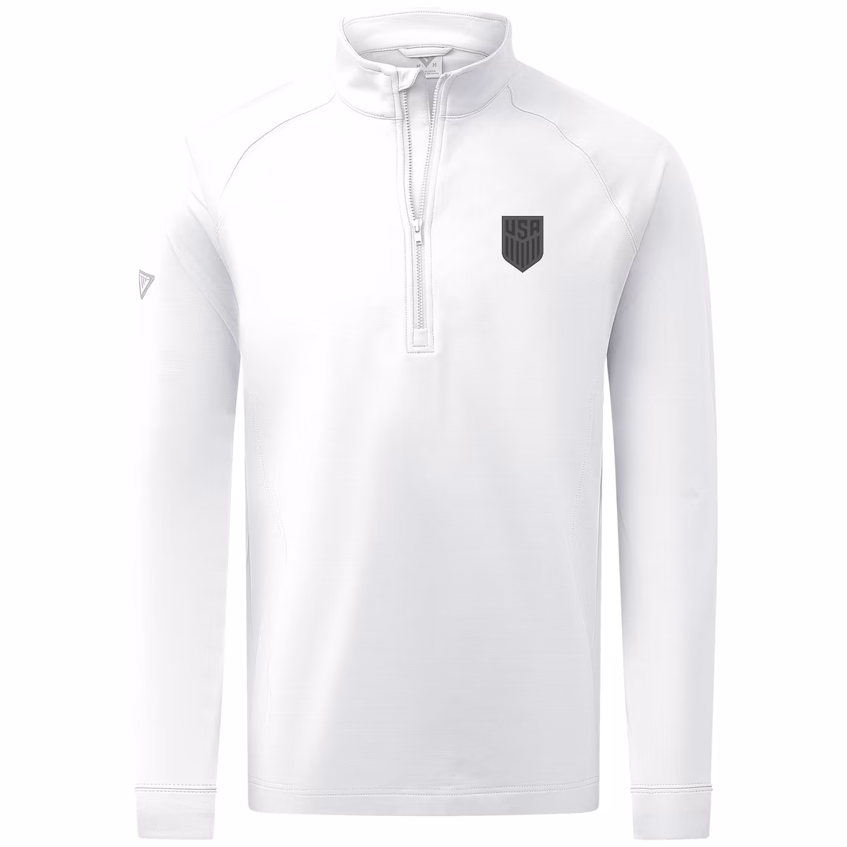 Men's Levelwear White USMNT Calibre Performance Quarter-Zip Raglan Sweatshirt