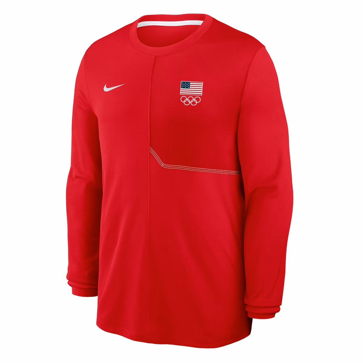 Men's Nike  Red Team USA Coaches UV Dri-FIT Long Sleeve Shirt