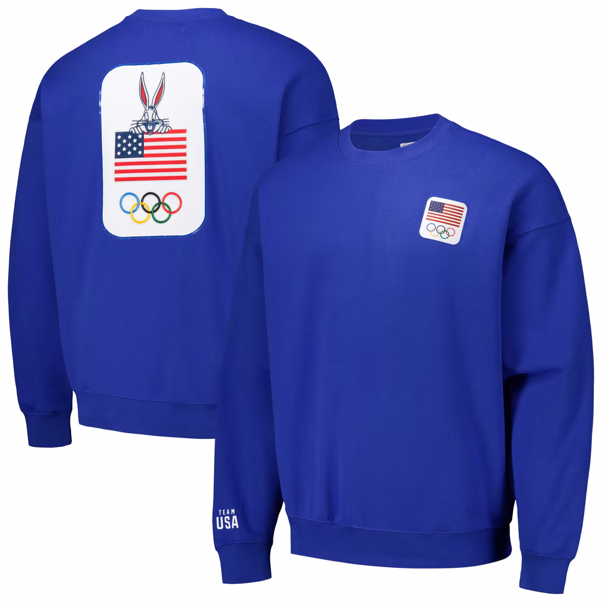 Men's Freeze Max Royal Team USA Looney Tunes Olympics Loose Fit Crew Sweatshirt 3 Men's Freeze Max Royal Team USA Looney Tunes Olympics Loose Fit Crew Sweatshirt