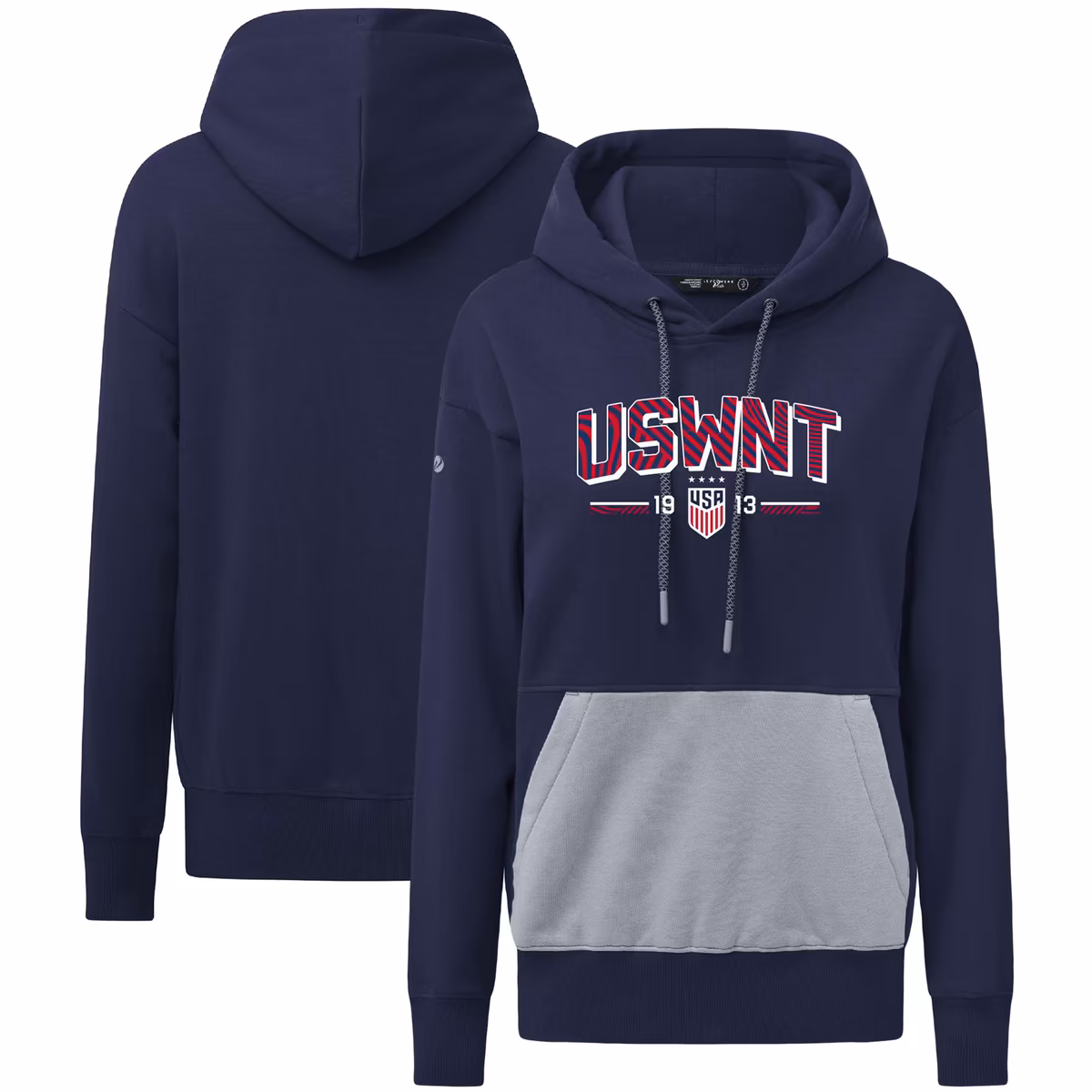 Women's Levelwear Navy USWNT Bonfire Strike Fast Pullover Hoodie 2 Women's Levelwear Navy USWNT Bonfire Strike Fast Pullover Hoodie