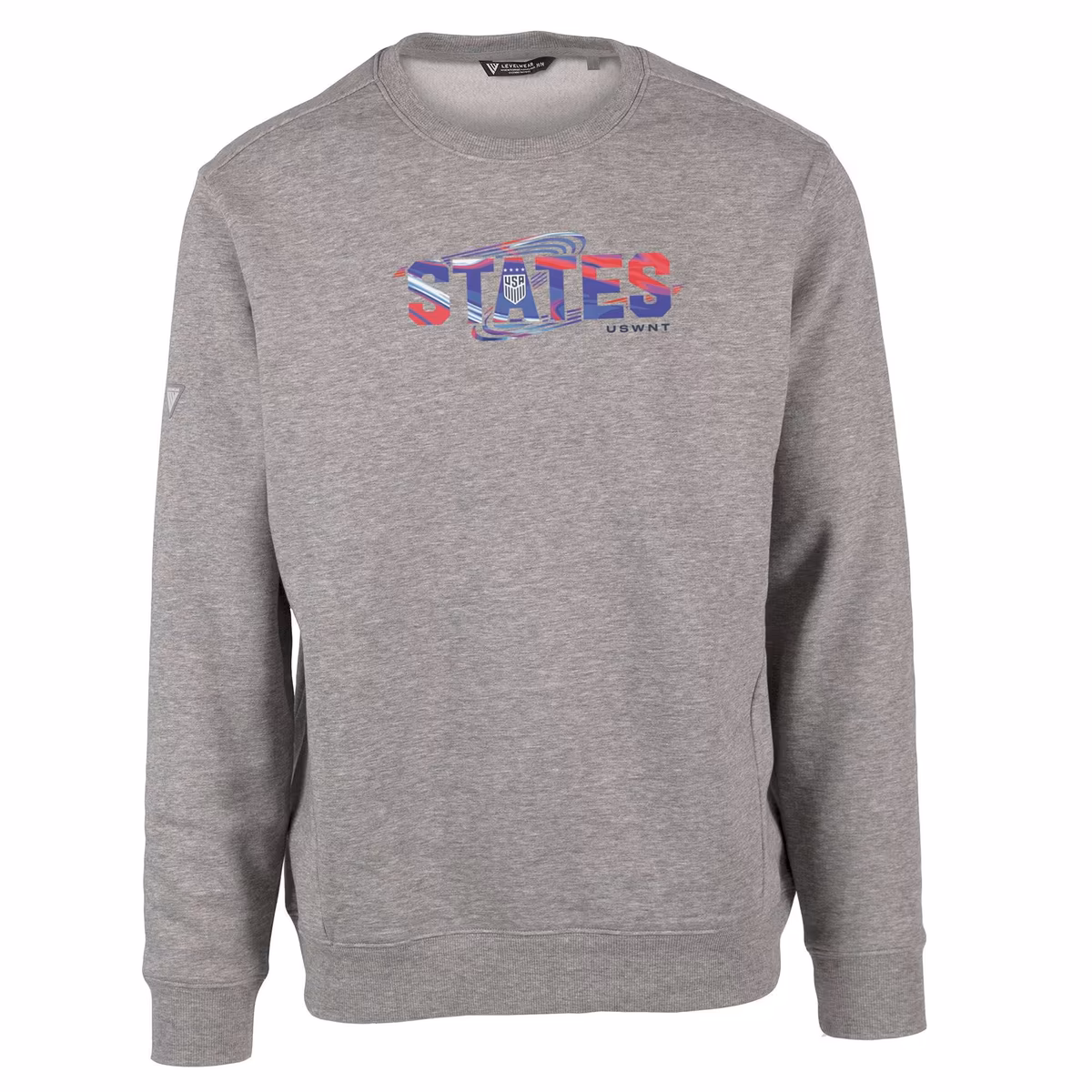Men's Levelwear Gray USWNT Zane Stateside Crew Neck Pullover Sweatshirt