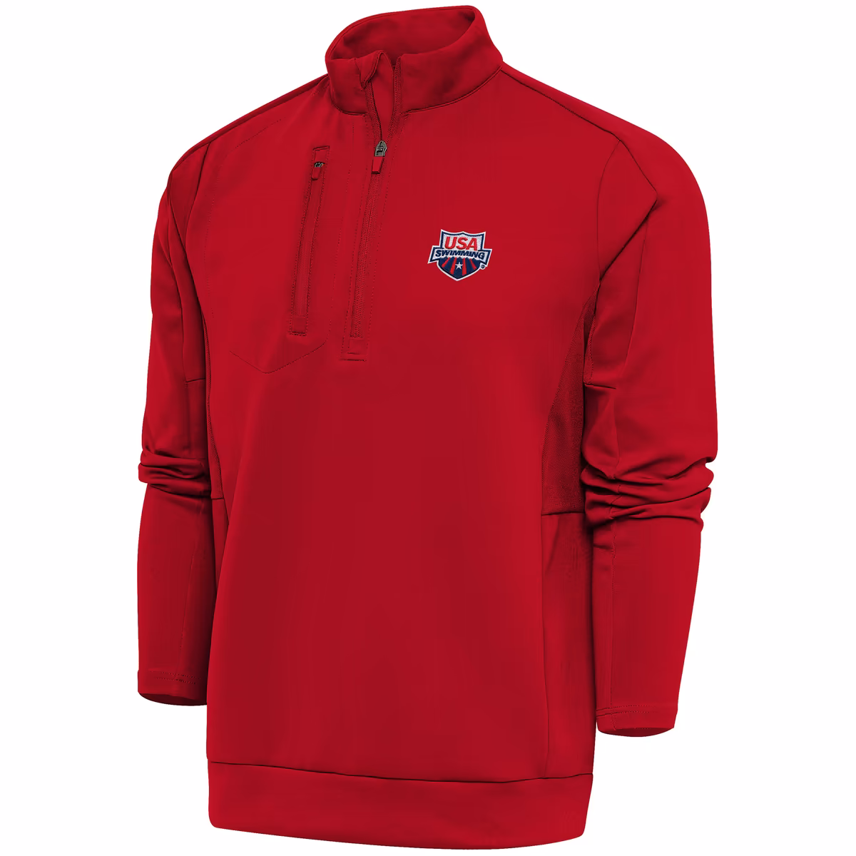 Men's Antigua Red USA Swimming Generation Half-Zip Pullover Top 1 Men's Antigua Red USA Swimming Generation Half-Zip Pullover Top