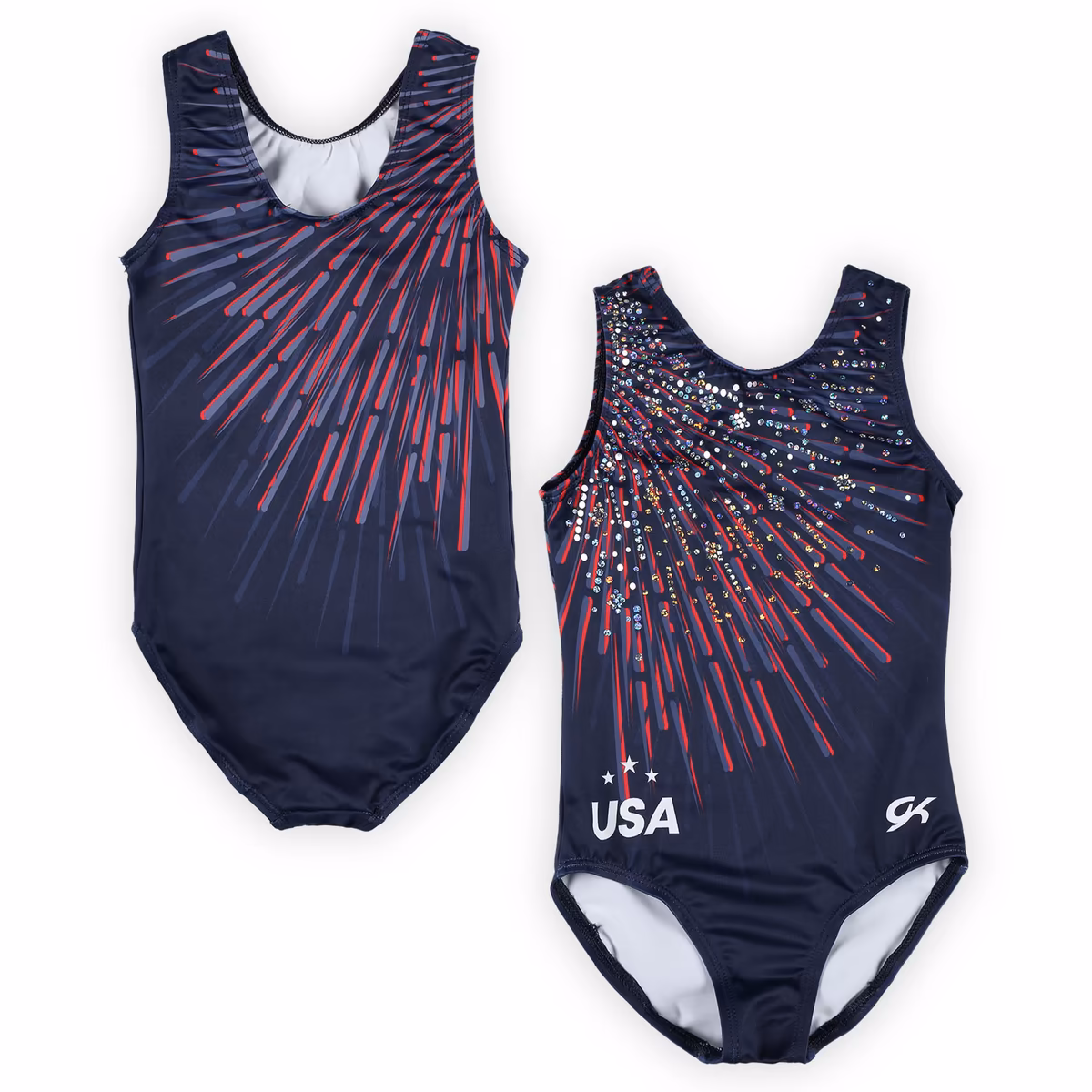 Youth Navy Team USA Paris 2024 Summer Olympics Sovereign Sparkle Replica Gymnastics Leotard