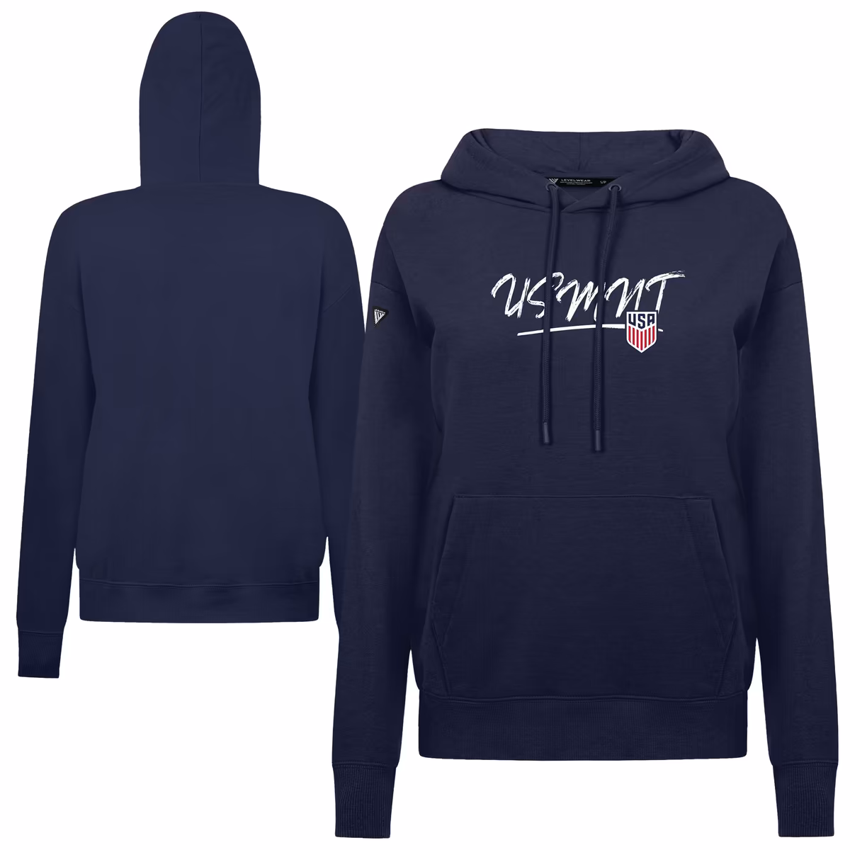 Women's Levelwear Navy USMNT Adorn Express Pullover Hoodie
