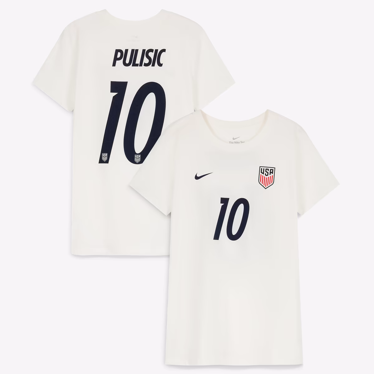 Women's Nike Christian Pulisic Cream USMNT Home Name & Number T-Shirt 7 Women's Nike Christian Pulisic Cream USMNT Home Name & Number T-Shirt