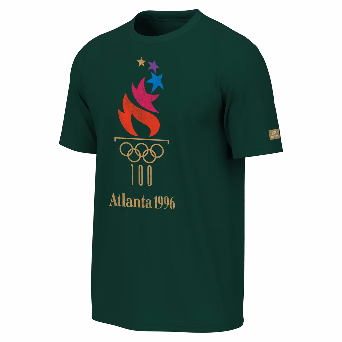 Men's Outerstuff Green Atlanta 1996 Olympic Games Oversized Mascot Emblem & Poster T-Shirt 2 Men's Outerstuff Green Atlanta 1996 Olympic Games Oversized Mascot Emblem & Poster T-Shirt