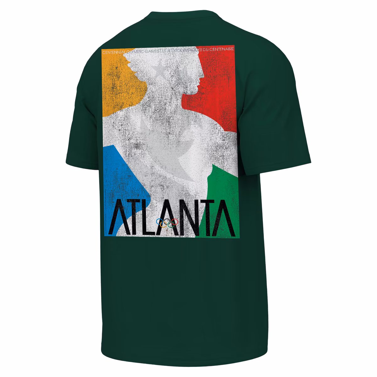 Men's Outerstuff Green Atlanta 1996 Olympic Games Oversized Mascot Emblem & Poster T-Shirt 3 Men's Outerstuff Green Atlanta 1996 Olympic Games Oversized Mascot Emblem & Poster T-Shirt