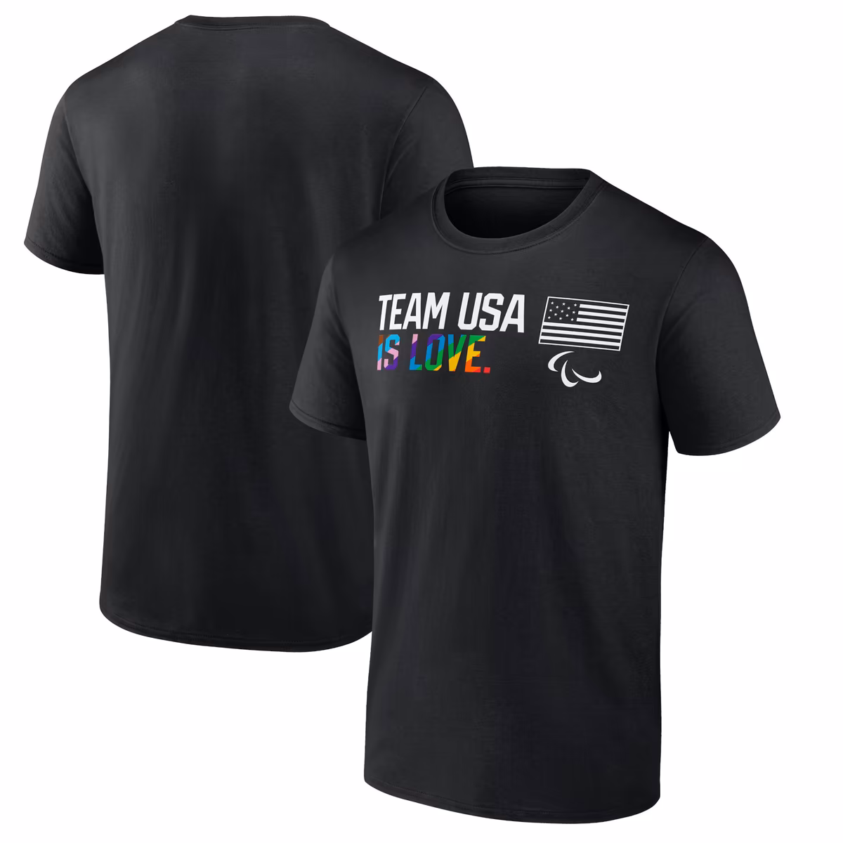 Men's Black Team USA Paralympics Pride T-Shirt 1 Men's Black Team USA Paralympics Pride T-Shirt