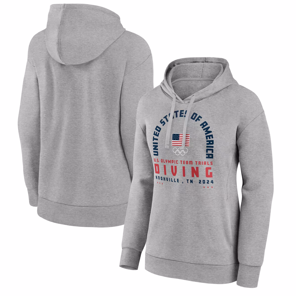 Women's Gray USA Diving 2024 U.S. Olympic Team Trials Arch Pullover Hoodie