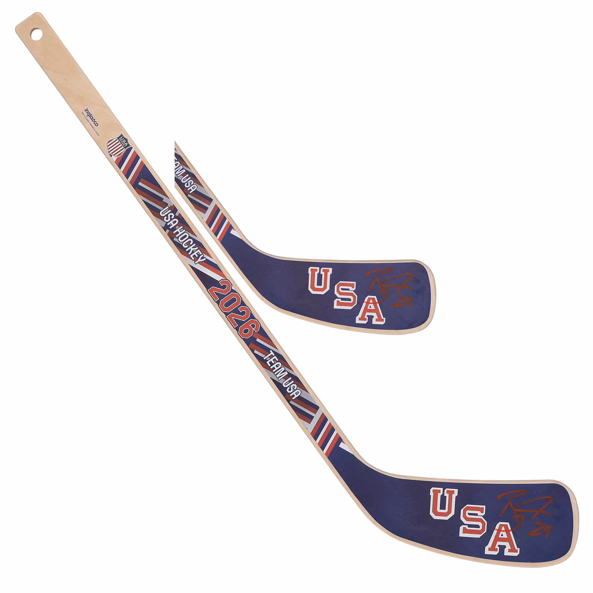 Brock Nelson Team USA Autographed 2026 Winter Olympics Mini Wood Stick 7 Brock Nelson Team USA Autographed 2026 Winter Olympics Mini Wood Stick