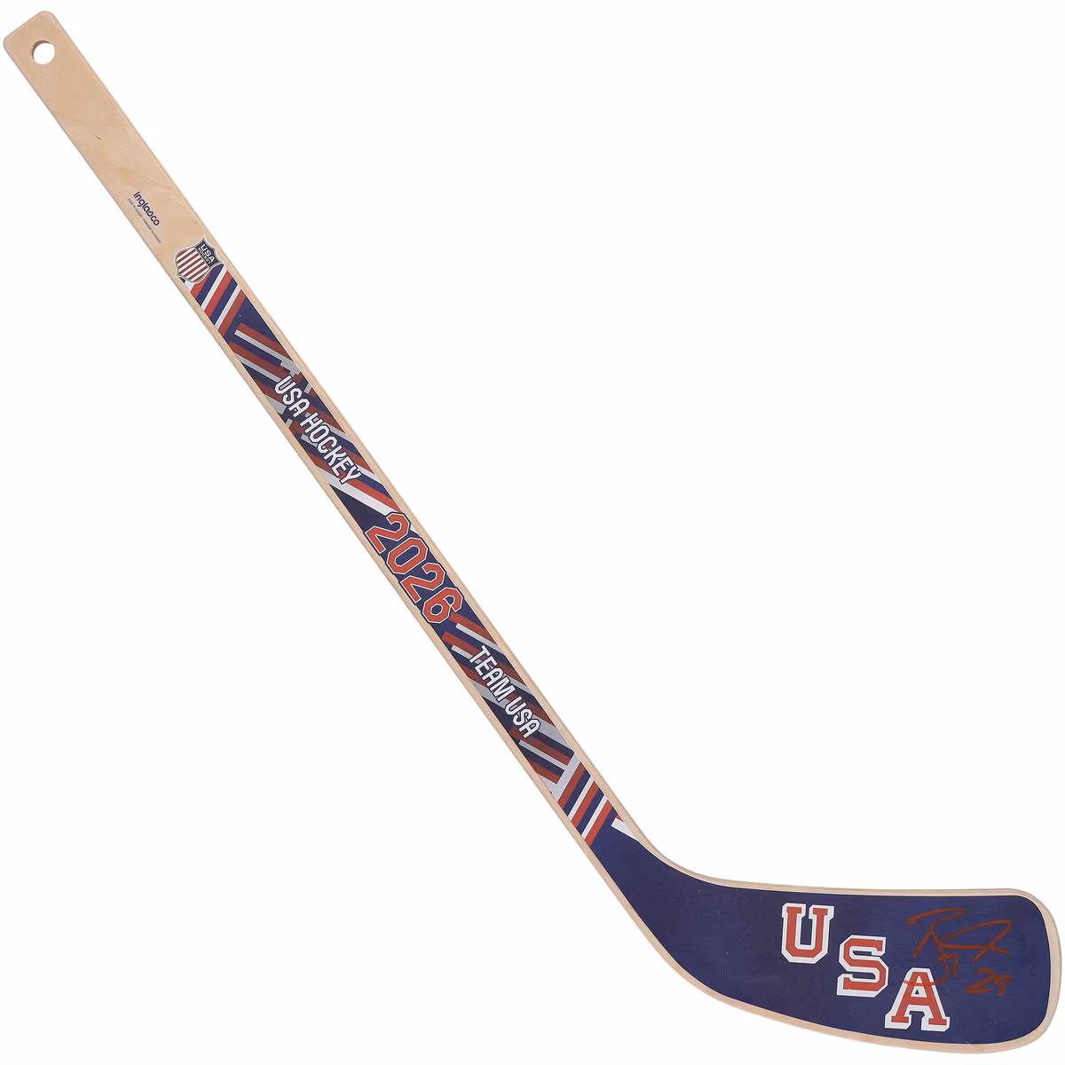 Brock Nelson Team USA Autographed 2026 Winter Olympics Mini Wood Stick