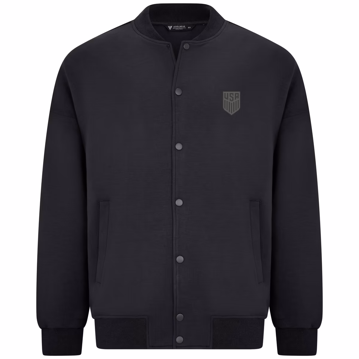 Men's Levelwear Black USMNT Luxe Signature Bomber Jacket