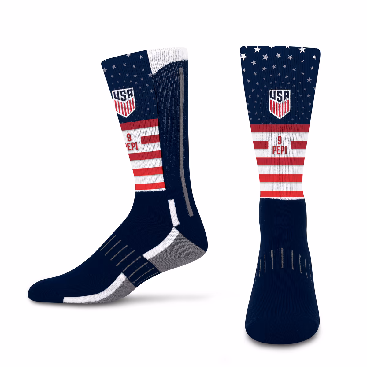 Unisex PRO Compression Ricardo Pepi USMNT Phenom Player Radial Stars & Stripes Tube Socks
