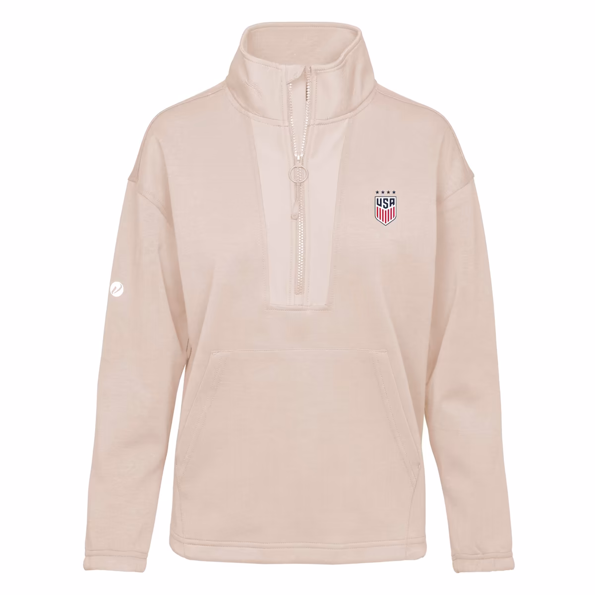 Women's Levelwear  Cream USWNT Await Half-Zip Pullover Jacket