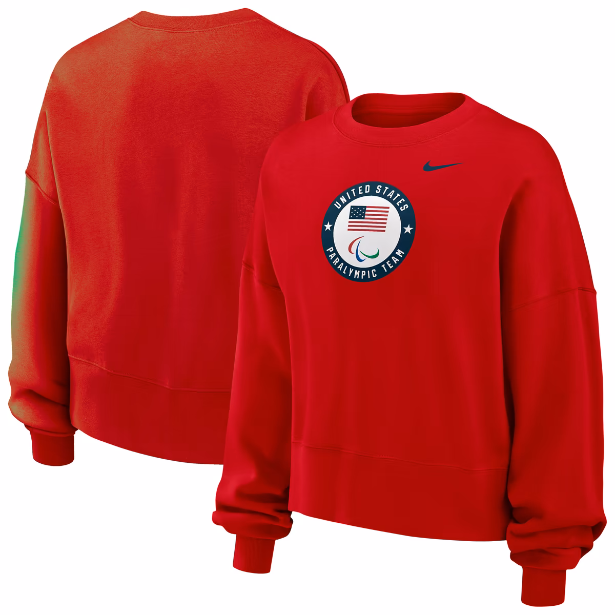 Women's Nike Red U.S. Paralympics Oversized Phoenix Fleece Sweatshirt 1 Women's Nike Red U.S. Paralympics Oversized Phoenix Fleece Sweatshirt