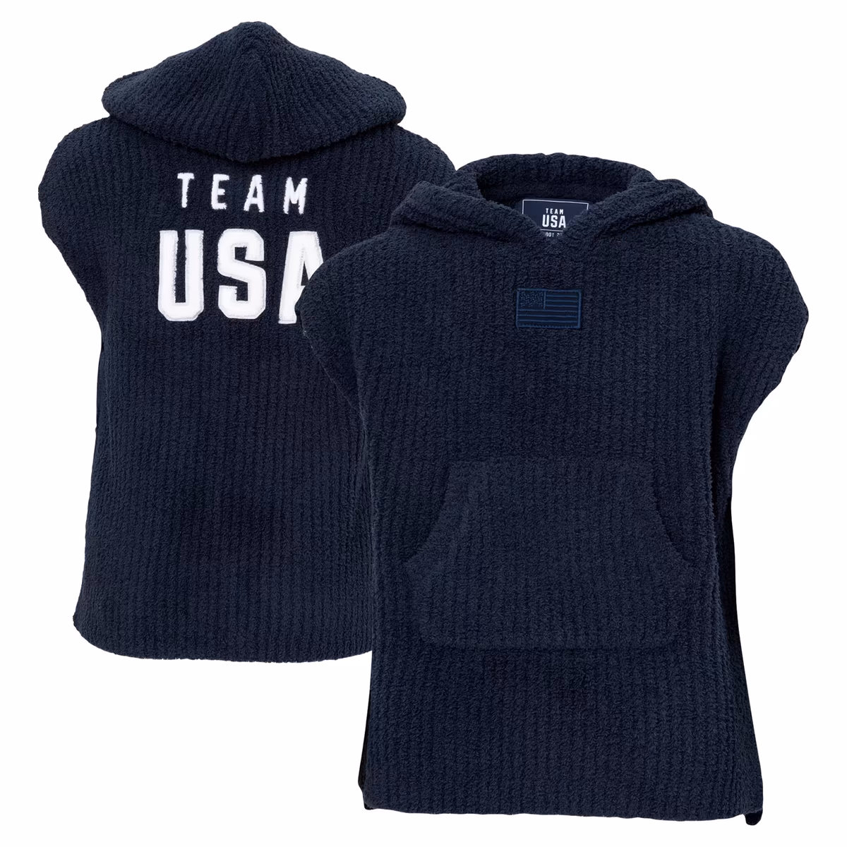Toddler ALPHA Navy Team USA Barefoot Dreams CozyChic Hooded Rib Cozy 5 Toddler ALPHA Navy Team USA Barefoot Dreams CozyChic Hooded Rib Cozy